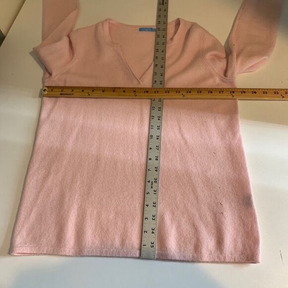 J McLaughlin Sweater Womens XS Extra Small Baby Pink Cashmere 3/4 Sleeve *READ - Picture 9 of 14